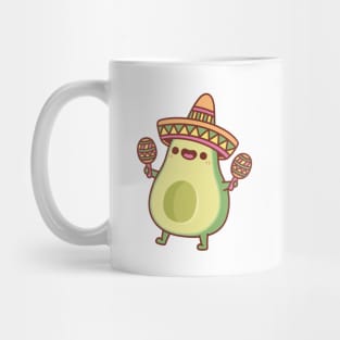 Cute Avocado With Sombrero Hat And Maracas Mug